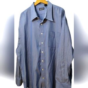 Big Men's Blue Lands End Button Down Shirt